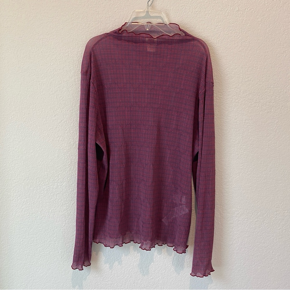 Levi’s Second Skin Mockneck Festival Blouse With Lettuce Edge Trim Size XL - Picture 3 of 8
